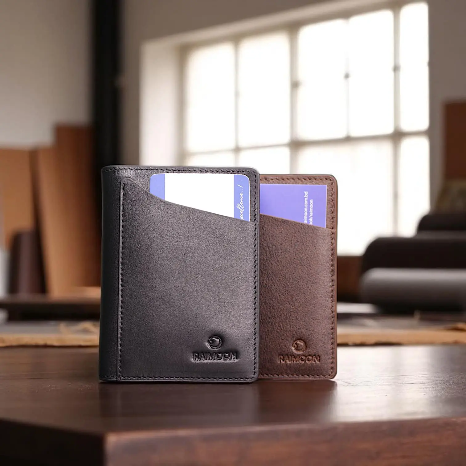 RAIMOON Elite Card Holder – প্রিমিয়াম জেনুইন কাউ লেদার কার্ড হোল্ডার- Jahidul islam